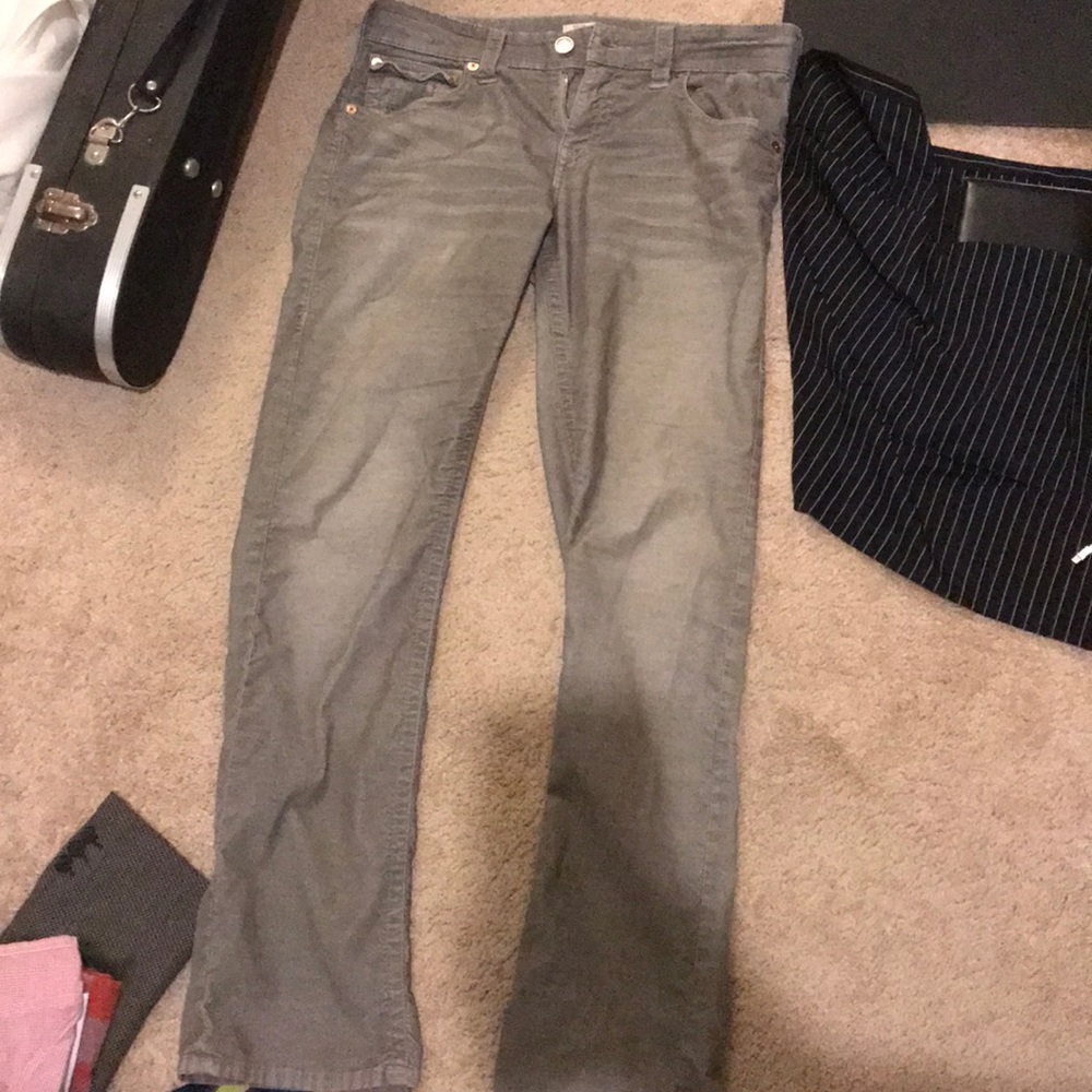 True Religion grey corduroy pants